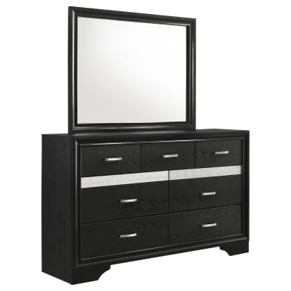 Coaster Miranda Contemporary Black Dresser With Mirror Model 206363M