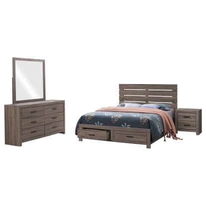 Coaster Brantford Farmhouse Barrel Oak Eastern King Storage Bed Model 207040Ke-S4