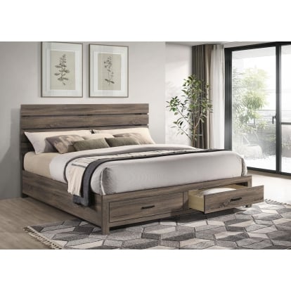 Coaster Brantford Farmhouse Barrel Oak Eastern King Storage Bed Model 207040Ke