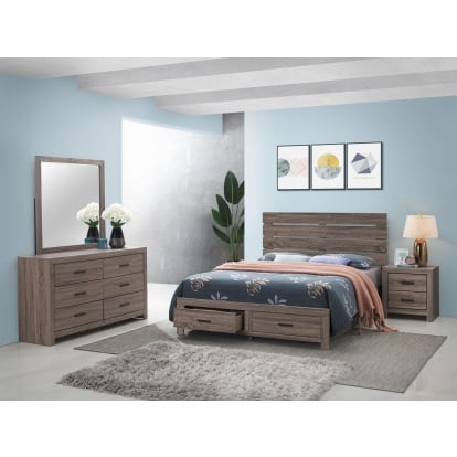 Coaster Brantford Farmhouse Barrel Oak Queen Storage Bed Model 207040Q-S4
