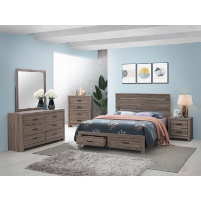 Coaster Brantford Farmhouse Barrel Oak Queen Storage Bed Model 207040Q-S5