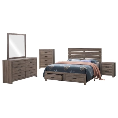 Coaster Brantford Farmhouse Barrel Oak Queen Storage Bed Model 207040Q-S5