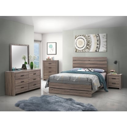 Coaster Brantford Farmhouse Barrel Oak Eastern King Bed Model 207041Ke-S5