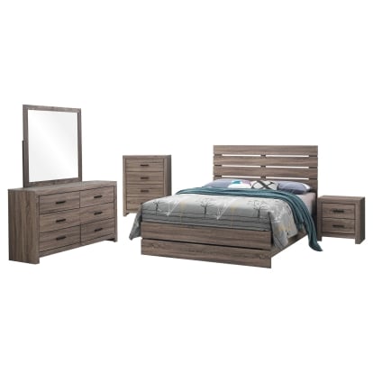 Coaster Brantford Farmhouse Barrel Oak Eastern King Bed Model 207041Ke-S5