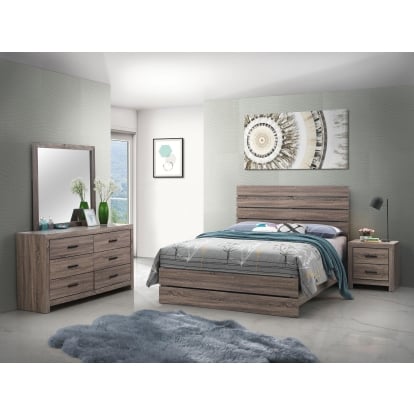 Coaster Brantford Farmhouse Barrel Oak Queen Bed Model 207041Q-S4