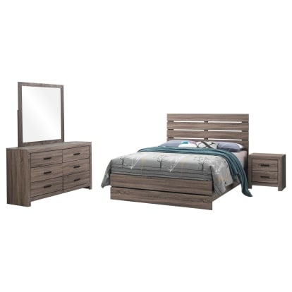 Coaster Brantford Farmhouse Barrel Oak Queen Bed Model 207041Q-S4