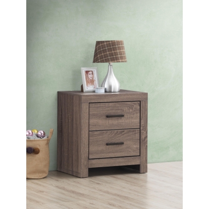 Coaster Brantford Farmhouse Barrel Oak Nightstand Model 207042