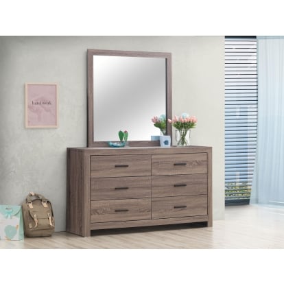 Coaster Brantford Farmhouse Barrel Oak Dresser With Mirror Model 207043M
