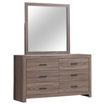 Coaster Brantford Farmhouse Barrel Oak Dresser With Mirror Model 207043M