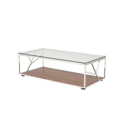 Modrest Cressida Modern Walnut Coffee Table Walnut Coffee Table 71824 VGHB210A-WAL