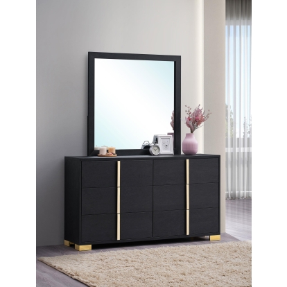 Coaster Marceline Contemporary Black Dresser With Mirror Model 222833M