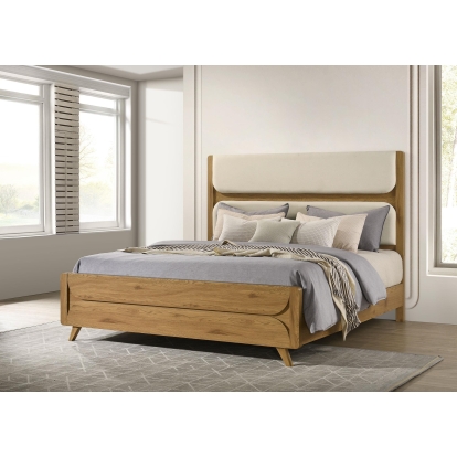 Coaster Bennett Mid-Century Modern Light Oak Eastern King Bed Model 222901Ke