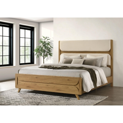 Coaster Bennett Mid-Century Modern Light Oak California King Bed Model 222901Kw
