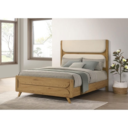 Coaster Bennett Mid-Century Modern Light Oak Queen Bed Model 222901Q
