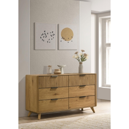 Coaster Bennett Mid-Century Modern Light Oak Dresser Model 222903
