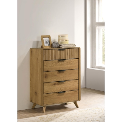 Coaster Bennett Mid-Century Modern Light Oak Chest Model 222905