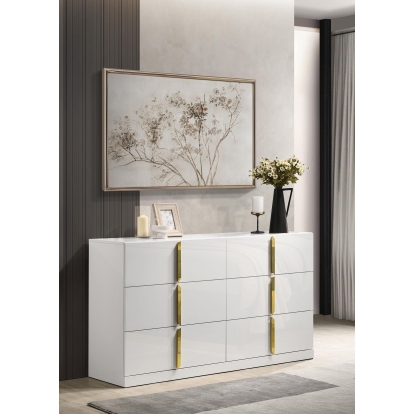 Coaster Ines Contemporary White High Gloss Dresser Model 223093