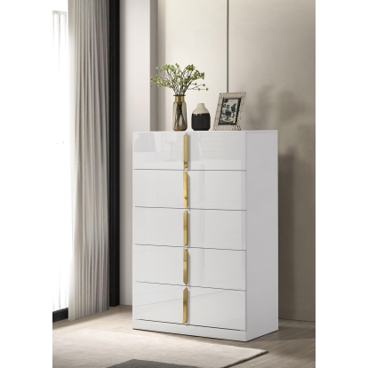 Coaster Ines Contemporary White High Gloss Chest Model 223095