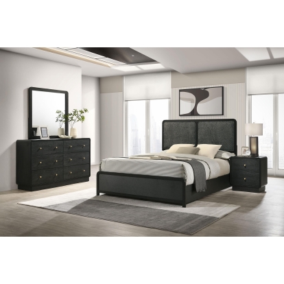 Coaster Cavelle Mid-Century Modern Black Full Bed Model 223661F-S4