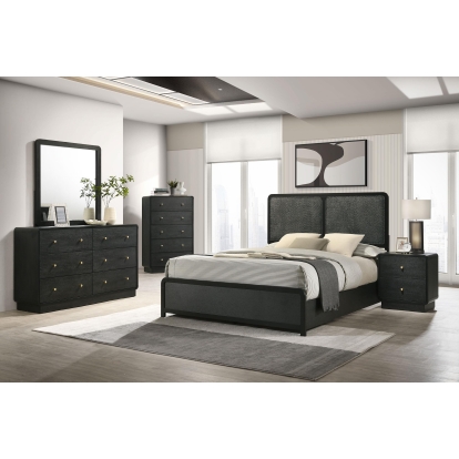 Coaster Cavelle Mid-Century Modern Black Full Bed Model 223661F-S5