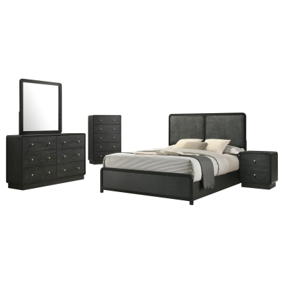 Coaster Cavelle Mid-Century Modern Black Full Bed Model 223661F-S5