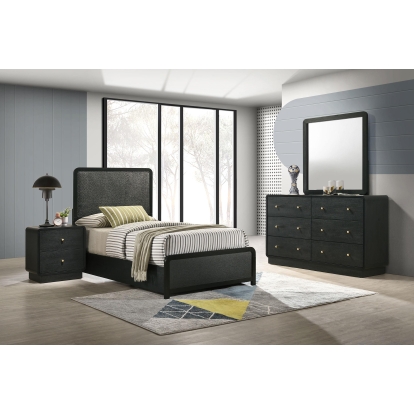 Coaster Cavelle Mid-Century Modern Black Twin Bed Model 223661T-S4