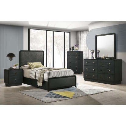 Coaster Cavelle Mid-Century Modern Black Twin Bed Model 223661T-S5