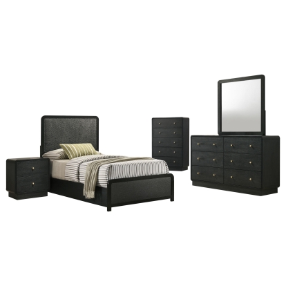 Coaster Cavelle Mid-Century Modern Black Twin Bed Model 223661T-S5