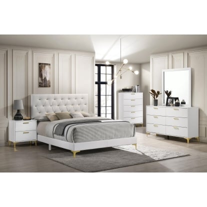 Coaster Kendall Modern Classics White California King Bed Model 224401Kw-S5