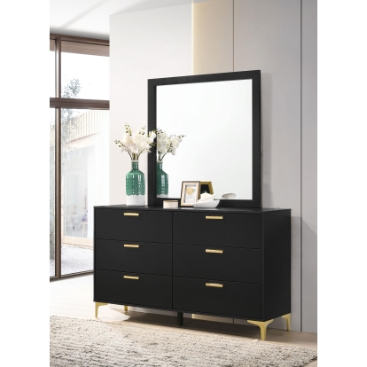 Coaster Kendall Modern Classics Black Dresser With Mirror Model 224453M