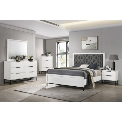 Coaster Sonora Contemporary White California King Bed Model 224861Kw-S5