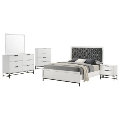 Coaster Sonora Contemporary White California King Bed Model 224861Kw-S5