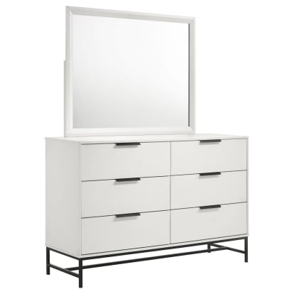 Coaster Sonora Contemporary White Dresser With Mirror Model 224863M