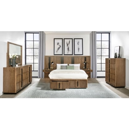 Coaster Terrace Transitional Eastern King Wall Bed Panel With Nightstand (Pair) Model 224900Ke-S6P