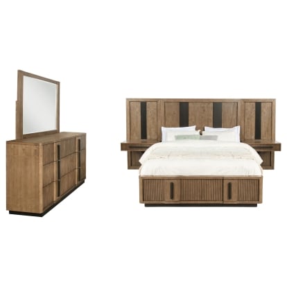 Coaster Terrace Transitional California King Wall Bed Panel With Nightstand (Pair) Model 224900Kw-S5P