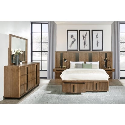 Coaster Terrace Transitional Queen Bed Wall Bed Panel With Nightstand (Pair) Model 224900Q-S5P