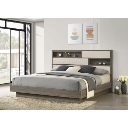 Coaster Fenwick Contemporary Grey Oak Eastern King Bed Model 224981Ke