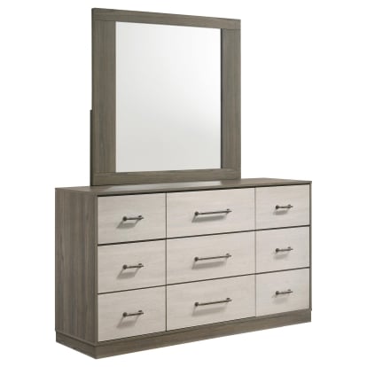 Coaster Fenwick Contemporary Grey Oak Dresser With Mirror Model 224983M