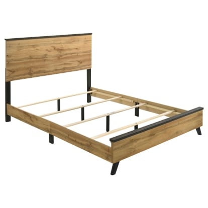 Coaster Kaywood Mid-Century Modern Weathered Brown Eastern King Bed Model 225001Ke