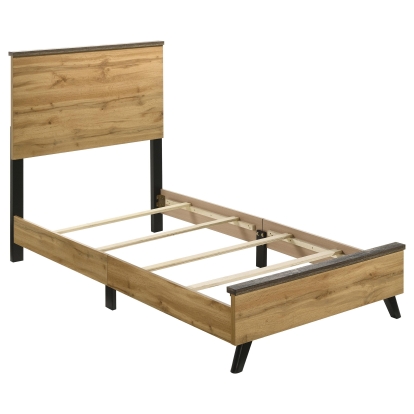 Coaster Kaywood Mid-Century Modern Weathered Brown Twin Bed Model 225001T