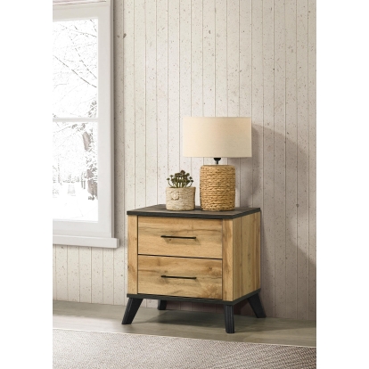 Coaster Kaywood Mid-Century Modern Weathered Brown Nightstand Model 225002