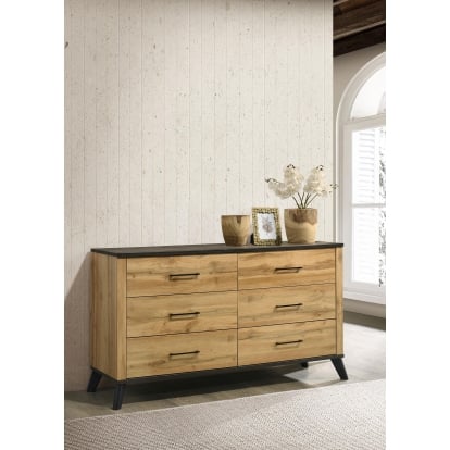 Coaster Kaywood Mid-Century Modern Weathered Brown Dresser Model 225003