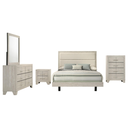 Coaster Trenton Contemporary Rustic Cream Eastern King Bed Model 225061Ke-S5