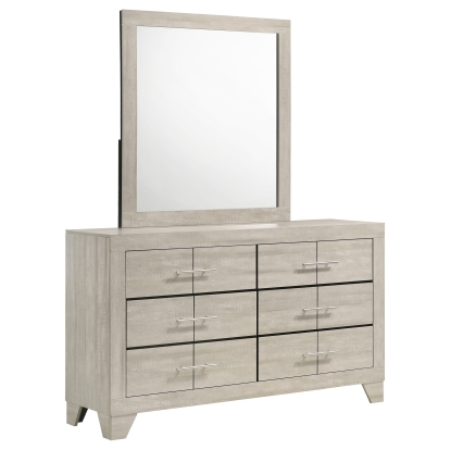 Coaster Trenton Contemporary Rustic Cream Dresser With Mirror Model 225063M
