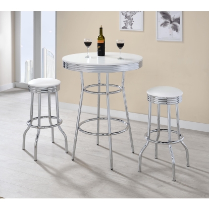 Coaster Retro Contemporary White Bar Table Model 2300-S3