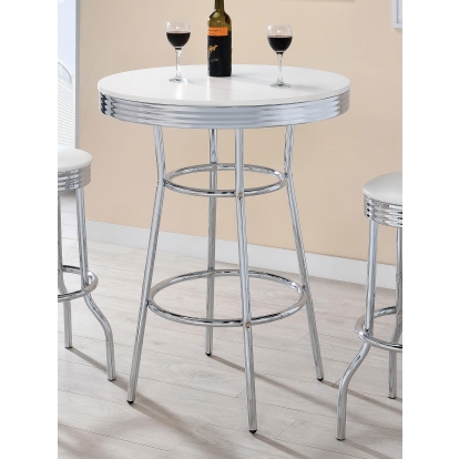 Coaster Retro Contemporary White Bar Table Model 2300