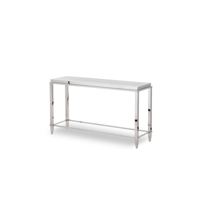 Modrest Agar Modern Glass & Stainless Steel Console Table Gray/Grey Console Table 72762 VGHB235X