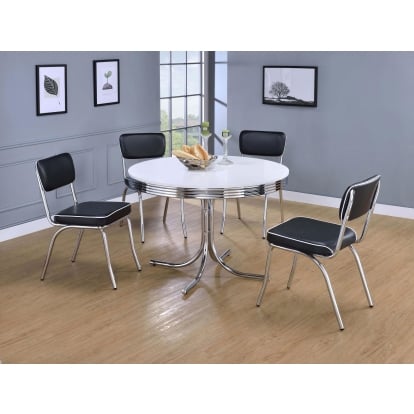 Coaster Retro Contemporary White Dining Table Model 2388-S5