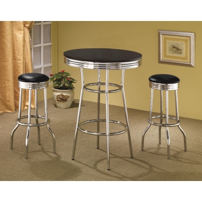 Coaster Retro Contemporary Black Bar Table Model 2405-S3