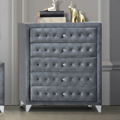 ACME Dante Gray Velvet Chest Model 24236